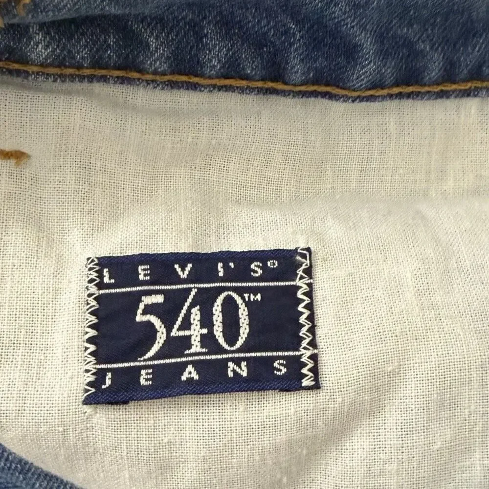 Vintage Levi's 540 Jeans Mens 42x36 Brown Tab Straight Leg Blue Denim USA 80s